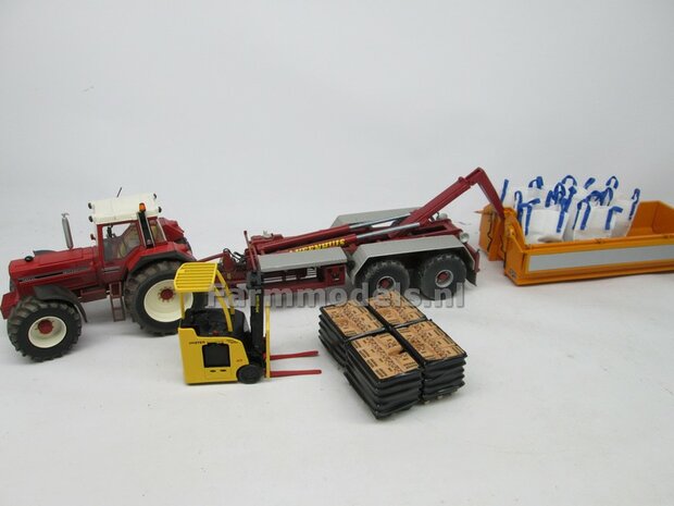 CASE IH 1455 &amp; IH WIKING: 2x Brede Banden &Oslash; 61 x 25 mm + ALUMINIUM velgen BLANK geleverd 1:32 Farmmodels Custom Line Series 