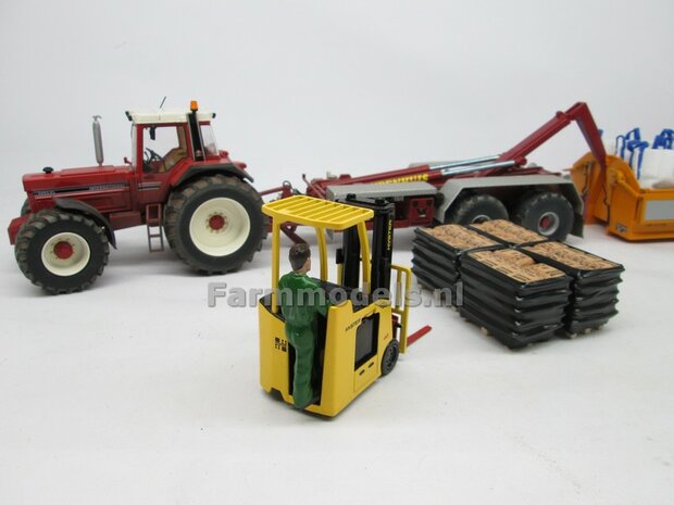 CASE IH 1455 &amp; IH WIKING: 2x Brede Banden &Oslash; 61 x 25 mm + ALUMINIUM velgen BLANK geleverd 1:32 Farmmodels Custom Line Series 