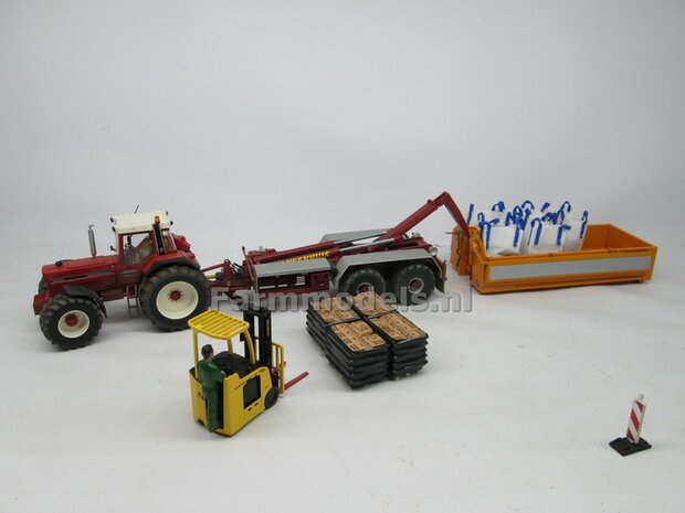 CASE IH 1455 &amp; IH WIKING: 2x Brede Banden &Oslash; 61 x 25 mm + ALUMINIUM velgen BLANK geleverd 1:32 Farmmodels Custom Line Series 