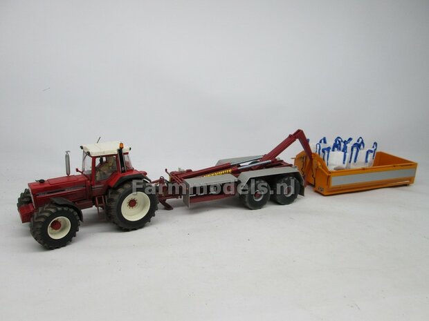 CASE IH 1455 &amp; IH WIKING: 2x Brede Banden &Oslash; 61 x 25 mm + ALUMINIUM velgen BLANK geleverd 1:32 Farmmodels Custom Line Series 