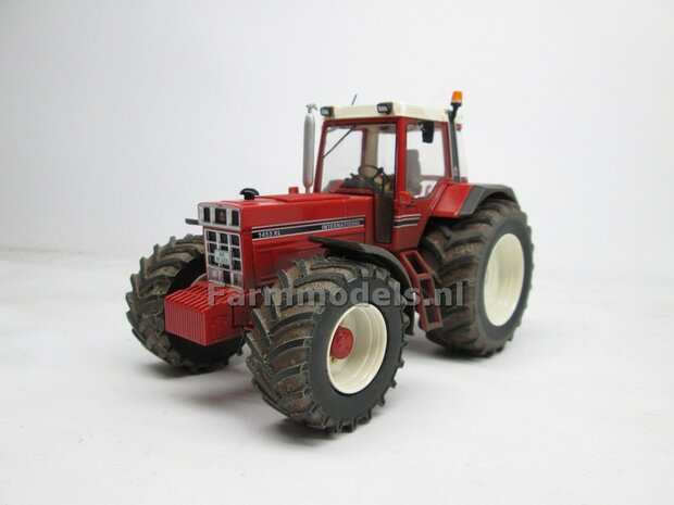 CASE IH 1455 &amp; IH WIKING: 2x Brede Banden &Oslash; 61 x 25 mm + ALUMINIUM velgen BLANK geleverd 1:32 Farmmodels Custom Line Series 