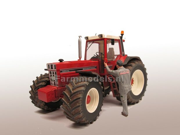 CASE IH 1455 &amp; IH WIKING: 2x Brede Banden &Oslash; 61 x 25 mm + ALUMINIUM velgen BLANK geleverd 1:32 Farmmodels Custom Line Series 