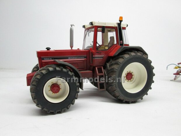 CASE IH 1455 &amp; IH WIKING: 2x Brede Banden &Oslash; 61 x 25 mm + ALUMINIUM velgen BLANK geleverd 1:32 Farmmodels Custom Line Series 