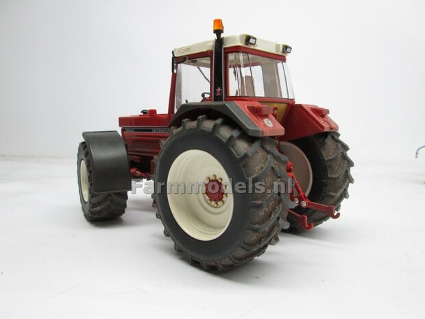 CASE IH 1455 &amp; IH WIKING: 2x Brede Banden &Oslash; 61 x 25 mm + ALUMINIUM velgen BLANK geleverd 1:32 Farmmodels Custom Line Series 