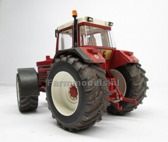 CASE IH 1455 &amp; IH WIKING: 2x Brede Banden &Oslash; 61 x 25 mm + ALUMINIUM velgen BLANK geleverd 1:32 Farmmodels Custom Line Series 