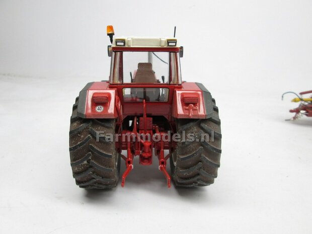 CASE IH 1455 &amp; IH WIKING: 2x Brede Banden &Oslash; 61 x 25 mm + ALUMINIUM velgen BLANK geleverd 1:32 Farmmodels Custom Line Series 