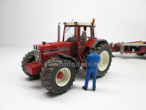 CASE IH 1455 &amp; IH WIKING: 2x Brede Banden &Oslash; 61 x 25 mm + ALUMINIUM velgen BLANK geleverd 1:32 Farmmodels Custom Line Series 