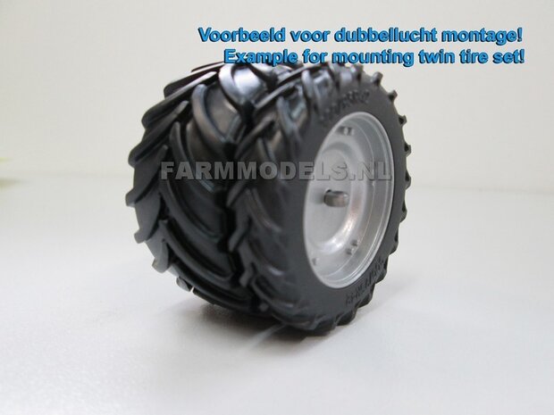 Vredestein Traxion XXL 710/60R30 (vooras) banden + Deutz grijze velgen + eindvertraging &Oslash; 51 mm , 1:32 Universele set