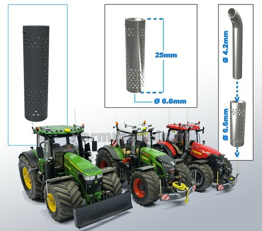 Beschermkap voor Uitlaat RESIN &Oslash; 6,6 mm x 25 mm, geschikt voor uitlaat serie met &Oslash; 4,2 mm   1:32  
