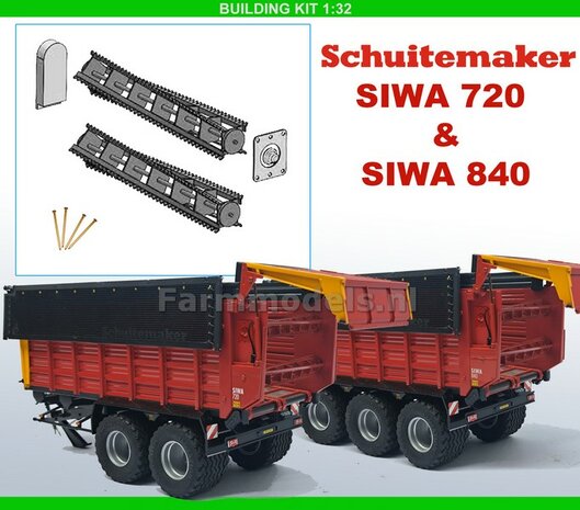 Doseerwalsen set, geschikt voor o.a. Schuitemaker Siwa 720 en 840 van UH, BLANK geleverd   1:32  