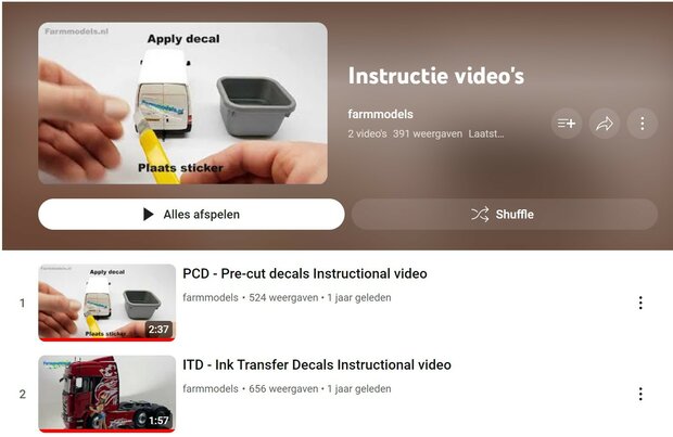 Instructie video nieuwe stickers/ Instruction video new pr&eacute;-cut decals Farmmodels.nl