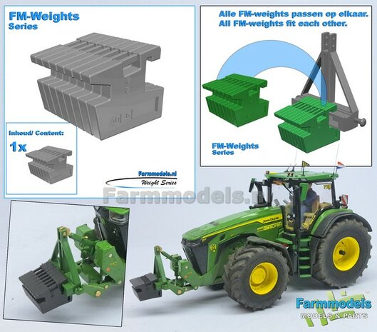 FM-Weight: VAST BLOK van (Front-) Gewicht platen 40KG OPDRUK, vast aan elkaar, RESIN   1:32