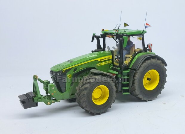 Gewichten drager chassis &quot;SMALL&quot; (FENDT) DONKER GRIJS GESPOTEN RESIN Vervanger fronthef, incl. diverse trekhaak pinnen in Alu. kleur  FM-Weight Series 1:32