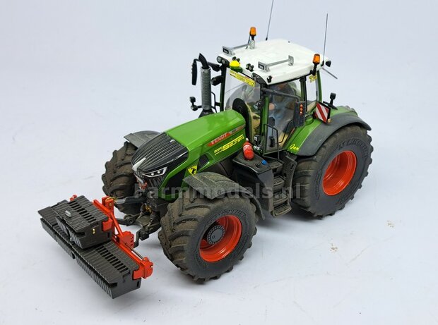 Gewichten drager chassis &quot;SMALL&quot; (FENDT) DONKER GRIJS GESPOTEN RESIN Vervanger fronthef, incl. diverse trekhaak pinnen in Alu. kleur  FM-Weight Series 1:32