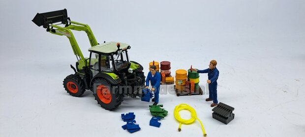 Gewichten drager BOK  &quot;LIGHT&quot; version (FENDT) DONKER GRIJS GESPOTEN RESIN/ METAAL  incl. diverse trekhaak pinnen in Alu. kleur FM-Weight Series  1:32 