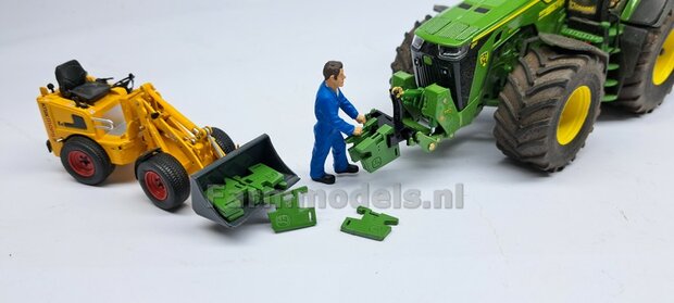 Gewichten drager BOK  &quot;LIGHT&quot; version (FENDT) DONKER GRIJS GESPOTEN RESIN/ METAAL  incl. diverse trekhaak pinnen in Alu. kleur FM-Weight Series  1:32 