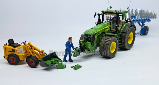 Gewichten drager BOK  &quot;LIGHT&quot; version (FENDT) DONKER GRIJS GESPOTEN RESIN/ METAAL  incl. diverse trekhaak pinnen in Alu. kleur FM-Weight Series  1:32 