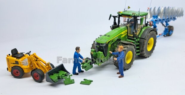 Gewichten drager BOK  &quot;LIGHT&quot; version (FENDT) DONKER GRIJS GESPOTEN RESIN/ METAAL  incl. diverse trekhaak pinnen in Alu. kleur FM-Weight Series  1:32 