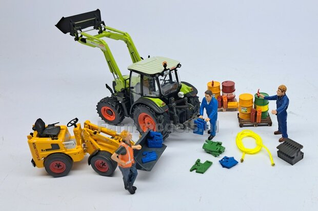 Gewichten drager BOK  &quot;LIGHT&quot; version (FENDT) DONKER GRIJS GESPOTEN RESIN/ METAAL  incl. diverse trekhaak pinnen in Alu. kleur FM-Weight Series  1:32 