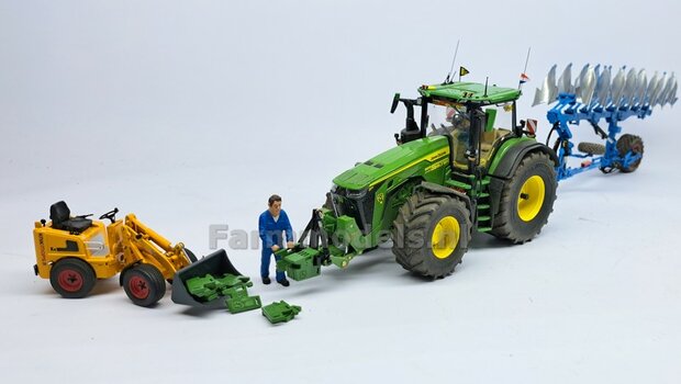 Gewichten drager BOK  &quot;ROBUST&quot; version (FENDT) DONKER GRIJS GESPOTEN RESIN/ METAAL  incl. diverse trekhaak pinnen in Alu. kleur FM-Weight Series  1:32