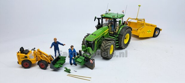 Gewichten drager BOK  &quot;WIDE&quot; + lights version (FENDT) DONKER GRIJS gespoten RESIN/ METAAL incl. diverse trekhaak pinnen in Aluminium kleur  FM-Weight Series:   1:32