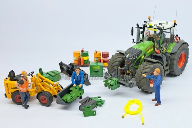 Gewichten drager BOK  &quot;WIDE&quot; + lights version (FENDT) DONKER GRIJS gespoten RESIN/ METAAL incl. diverse trekhaak pinnen in Aluminium kleur  FM-Weight Series:   1:32