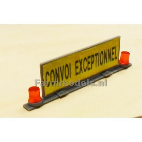 Bord met 2 &quot;CONVOI EXPTIONNEL&quot; stickers + 2x Zwaailamp 1:32   04615-2