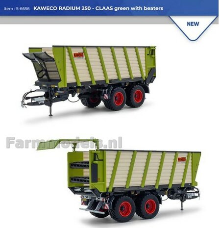 Kaweco Radium 250 S silagewagen CLAAS GROEN met DOSEERWALSEN  1:32 UH6656   VERWACHT/ EXPECTED