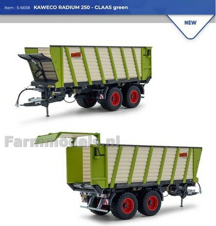 Kaweco Radium 250 P silagewagen CLAAS GROEN 1:32   UH6658     RESERVEER/ PR&Eacute;-ORDER VOOR 2025