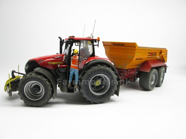 Dubbele Ondertrekhaak BASIC geleverd in FENDT 942 CHASSIS GRIJS met 2x stuurstang aansluiting + 2x trekhaak hoogtes 1:32