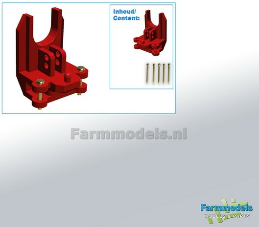 Kipperknobbel/ Onder Trekhaak BASIC in (CASE) IH DONKER ROOD geleverd met stuurstang aansluiting links en rechts    1:32      UITLOOP ITEM