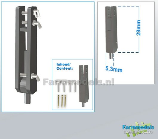 Hulpstuk/ Bok t.b.v. aankoppeling topstang RESIN geleverd incl. pinnenset en messing kopspijkers 1:32