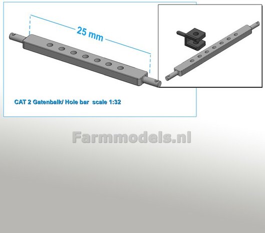 Gatenbalk geschikt voor CAT 2 Hefinrichting  Blank RESIN geleverd 1:32