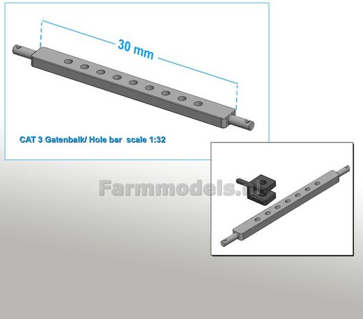 Gatenbalk geschikt voor CAT 3 Hefinrichting  Blank RESIN geleverd 1:32