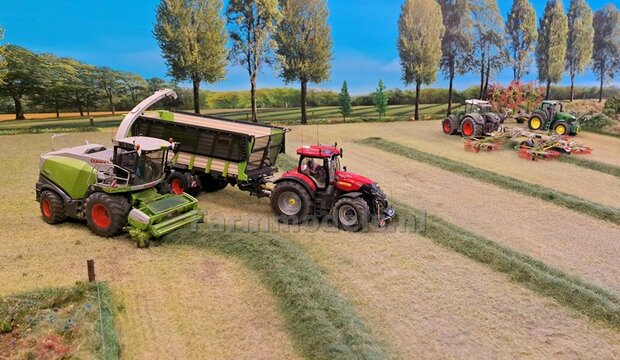 2x Vredestein Flotation Pro Banden &Oslash; 46.8 mm met CLAAS ORANJE gespoten Velgen + 4x O-RINGEN 1:32   Farmmodels Premium Line Series