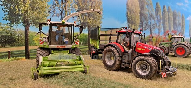 2x Vredestein Flotation Pro Banden &Oslash; 46.8 mm met CLAAS ORANJE gespoten Velgen + 4x O-RINGEN 1:32   Farmmodels Premium Line Series