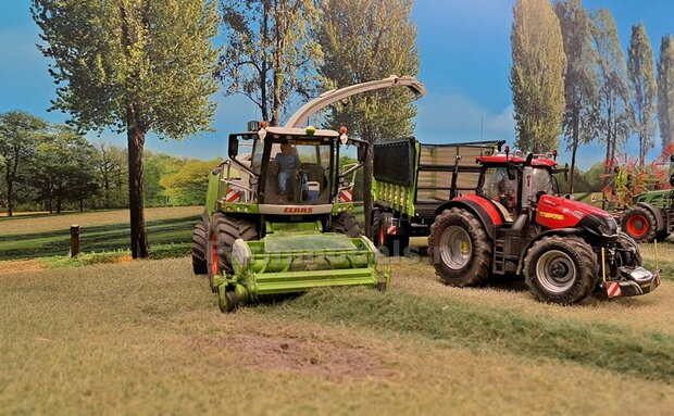 2x Vredestein Flotation Pro Banden &Oslash; 46.8 mm met CLAAS ORANJE gespoten Velgen + 4x O-RINGEN 1:32   Farmmodels Premium Line Series