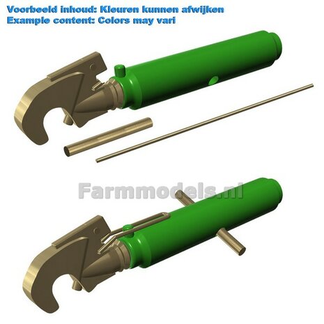 &quot;COVER&quot; Topstang lengte 18.3mm met 1x VANGHAAK aansluiting. Geleverd in ZWART GLANS + 2x messing as t.b.v. details  1:32