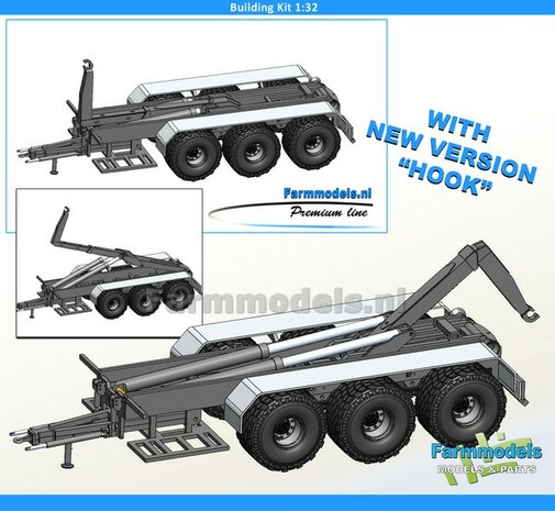 (VMR Veenhuis) 3-asser haakarm Carrier Bouwpakket NIEUWE VERSIE HAAK Basis, asafstand 160, 1:32 (HTD)   