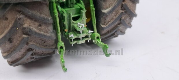 JD 7310R: 2x Michelin Mega X Bib Banden &Oslash; 53.5 x 32.3 mm + ALUMINIUM velgen BLANK geleverd  1:32    Farmmodels Custom Line Series