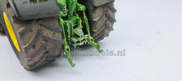 JD 7310R: 2x Michelin Mega X Bib Banden &Oslash; 53.5 x 32.3 mm + ALUMINIUM velgen BLANK geleverd  1:32    Farmmodels Custom Line Series