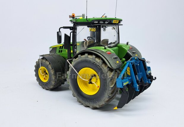 2x Planeetkappen &Oslash; 9 mm John Deere Geel, Geschikt voor o.a. JD 7310R alu achteras velgen 1:32