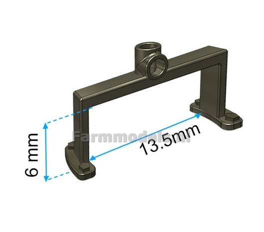 Luchtdrukwisselsysteemset ZWART 2x beugels (voor-) as 6 x 13.5 mm, geleverd incl. slangen, koppelingen etc. 1:32                  