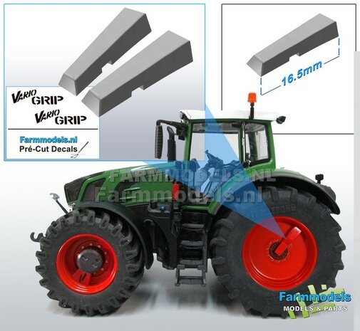 Vario Grip Afdekkappen set t.b.v. Luchtsysteem Fendt ACHTERAS + stickerset Vario Grip, RESIN Blank geleverd 1:32 