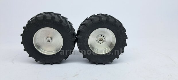 Fendt 828 GEN. 1: 2x Trelleborg Brede Banden &Oslash; 66.3 x 28.5 mm + ALUMINIUM velgen BLANK geleverd  1:32    Farmmodels Custom Line Series