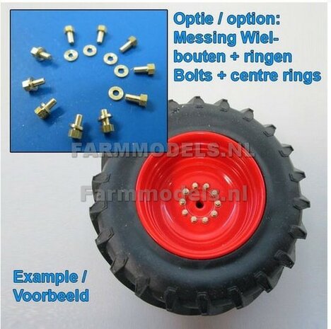 Fendt 828 GEN. 1: 2x Trelleborg Brede Banden &Oslash; 66.3 x 28.5 mm + ALUMINIUM velgen BLANK geleverd  1:32    Farmmodels Custom Line Series