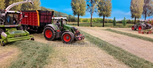 Fendt 828 GEN. 1: 2x Brede Banden &Oslash; 53.8 x 22.5 mm + ALUMINIUM velgen FENDT ROOD gespoten 1:32    Farmmodels Custom Line Series