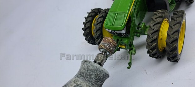 &quot;COVER&quot; Topstang lengte 20.3mm met 1x VANGHAAK aansluiting. Geleverd in (FENDT) DONKER GRIJS + 2x messing as t.b.v. details  1:32