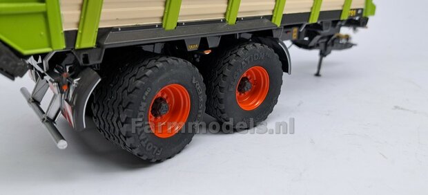 2x CLAAS ORANJE gespoten RESIN Velgen &Oslash; 24,5mm ZONDER de Vredestein Flotation Pro Banden  1:32   Farmmodels Premium Line Series  