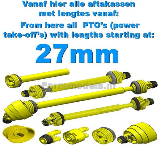 Vanaf hier alle aftakassen met lengtes vanaf 27mm